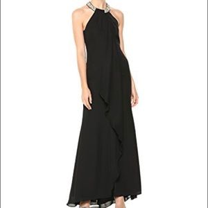 Calvin Klein Halter Neck Beaded Gown